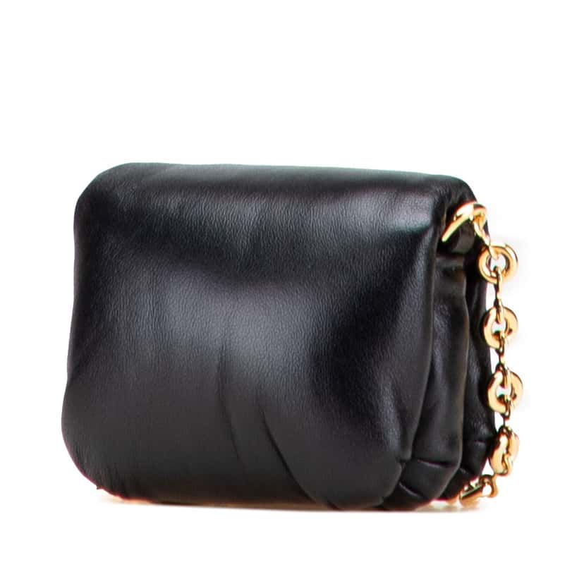 Loewe Shiny Lambskin Goya Puffer Case Black Leather Very good condition - Back View