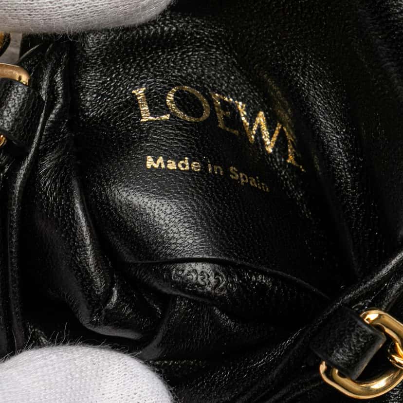Loewe Shiny Lambskin Goya Puffer Case Black Leather Very good condition - Box View
