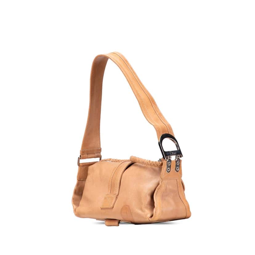 Dior Leather East West Flight Shoulder Bag Brown Leather Fair condition - Back View