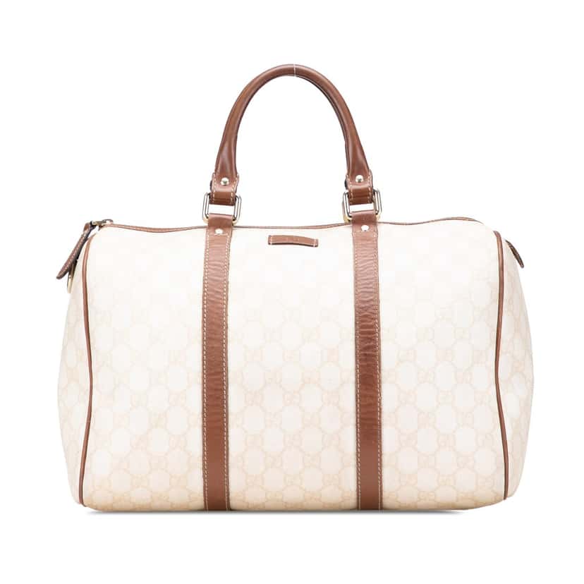 Gucci Medium GG Supreme Joy Boston White Canvas Good condition - Front View