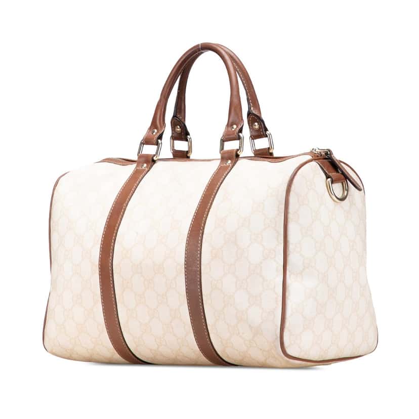 Gucci Medium GG Supreme Joy Boston White Canvas Good condition - Back View