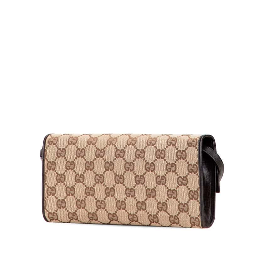 Gucci GG Canvas Bamboo Bar Crossbody Brown Canvas Good condition - Back View