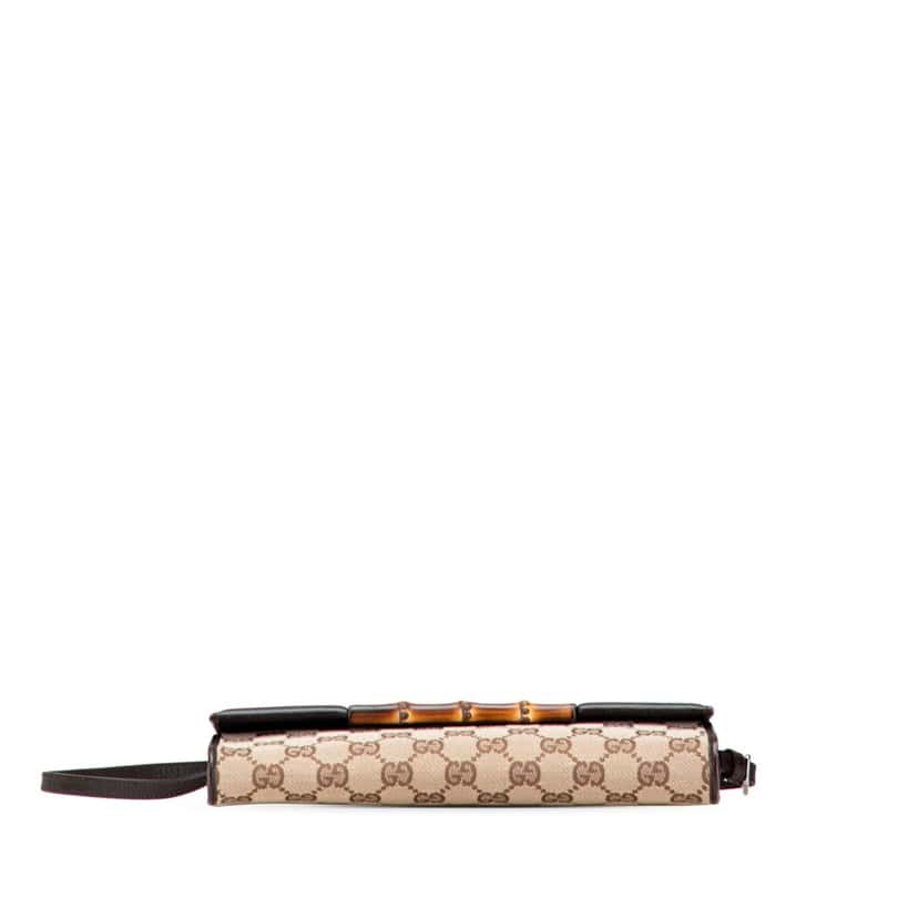 Gucci GG Canvas Bamboo Bar Crossbody Brown Canvas Good condition - Inside View