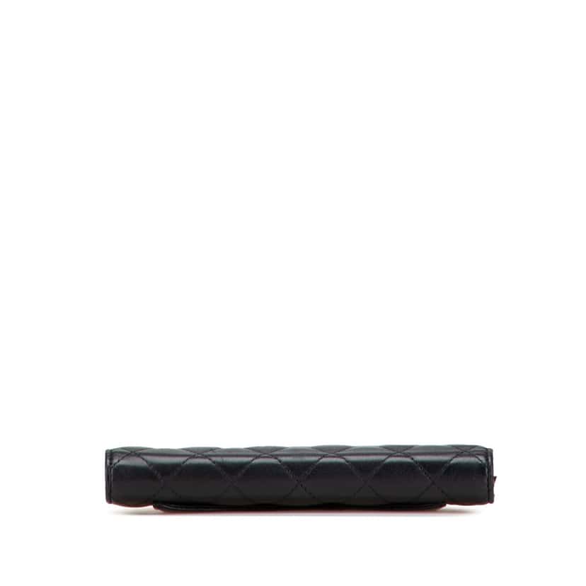 Chanel CC Quilted Caviar Long Wallet Black Leather Good condition - Inside View