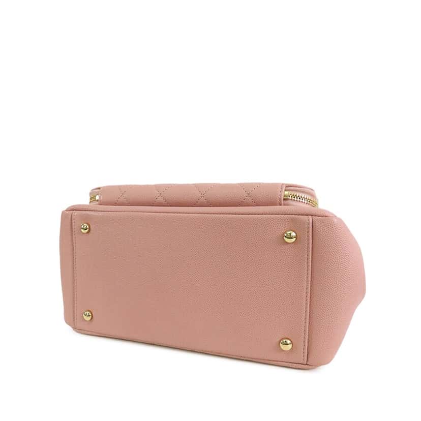 Chanel CC Quilted Caviar Business Affinity Satchel Pink Leather Good condition - Inside View