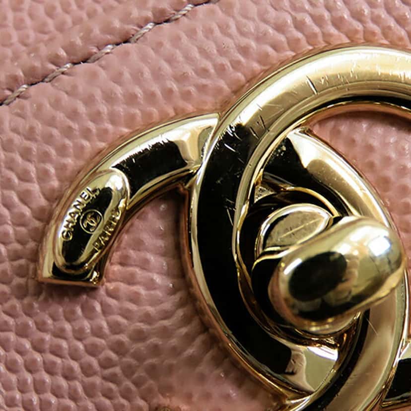 Chanel CC Quilted Caviar Business Affinity Satchel Pink Leather Good condition - Box View