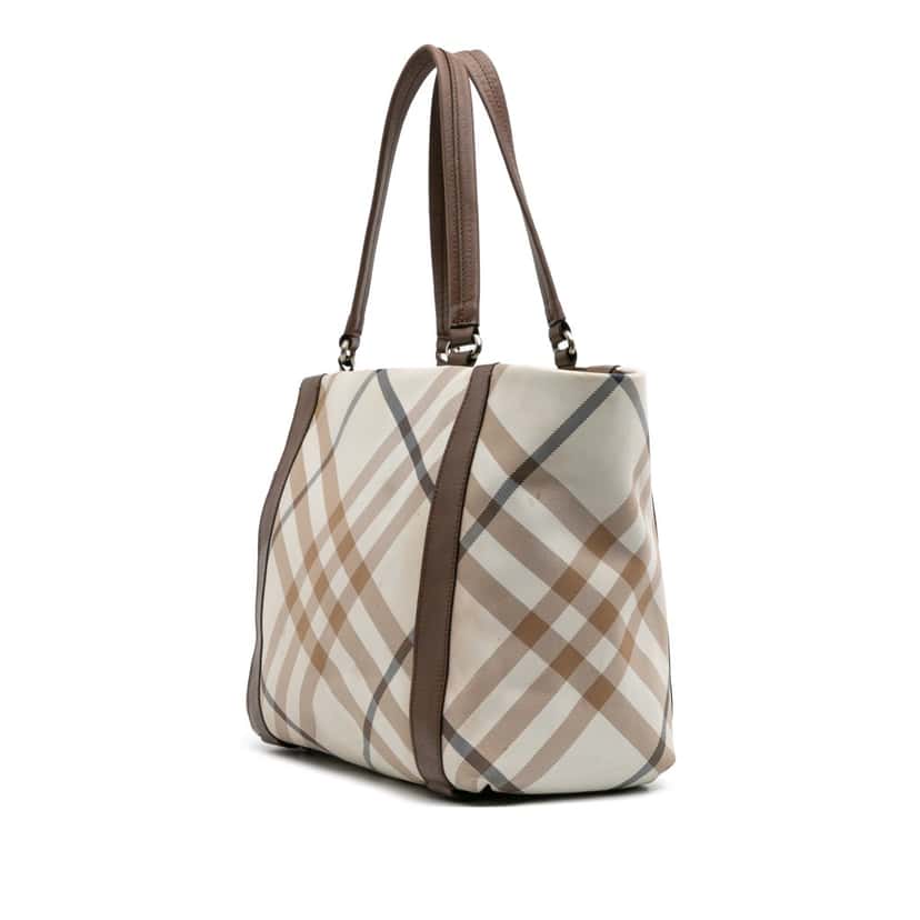 Burberry Supernova Check Canvas Tote Brown Canvas Good condition - Back View