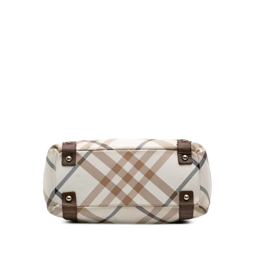 Burberry Supernova Check Canvas Tote Brown Canvas Good condition - Inside View