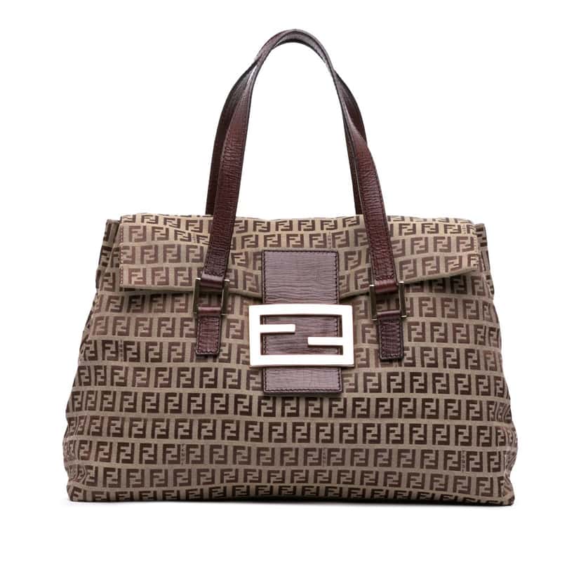 Fendi Zucchino Canvas Handbag Brown Canvas Good condition - Front View