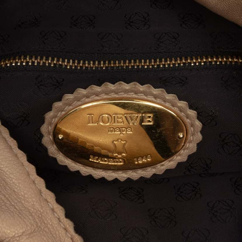 Loewe Anagram Nappa Tassel Hobo Gold Leather Good condition - Box View