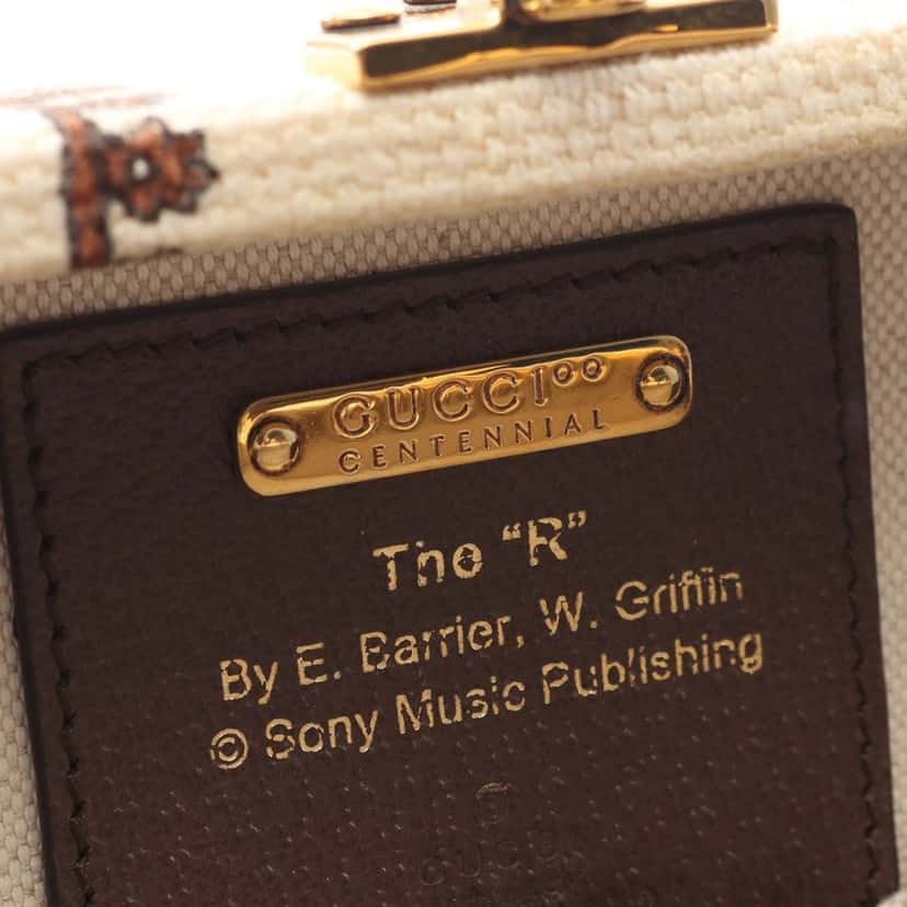 Gucci 100 Centennial Canvas Music Is Mine Beauty Case Brown Canvas Good condition - Model View