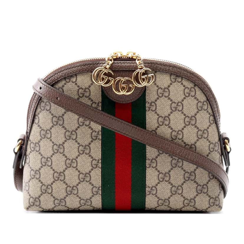 Gucci Small GG Supreme Ophidia Dome Crossbody Brown Canvas Good condition - Front View