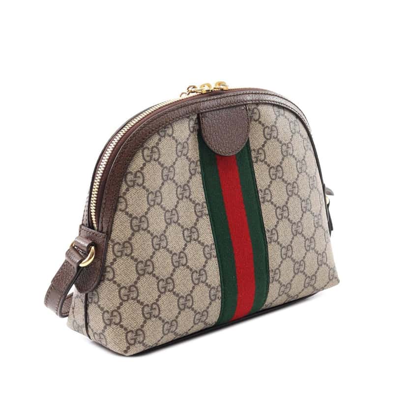 Gucci Small GG Supreme Ophidia Dome Crossbody Brown Canvas Good condition - Back View