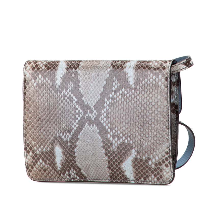 Gucci Python Soft Jackie Convertible Crossbody Brown Leather Good condition - Back View
