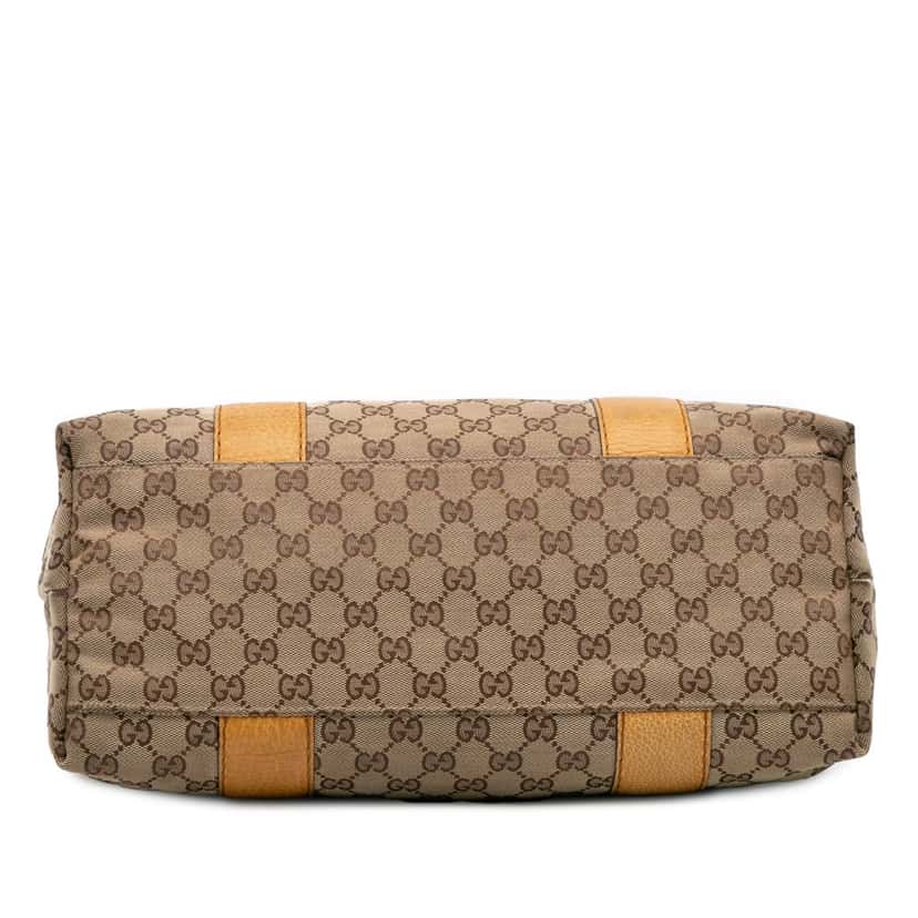 Gucci Medium GG Canvas Bamboo Libeccio Tote Brown Canvas Fair condition - Inside View