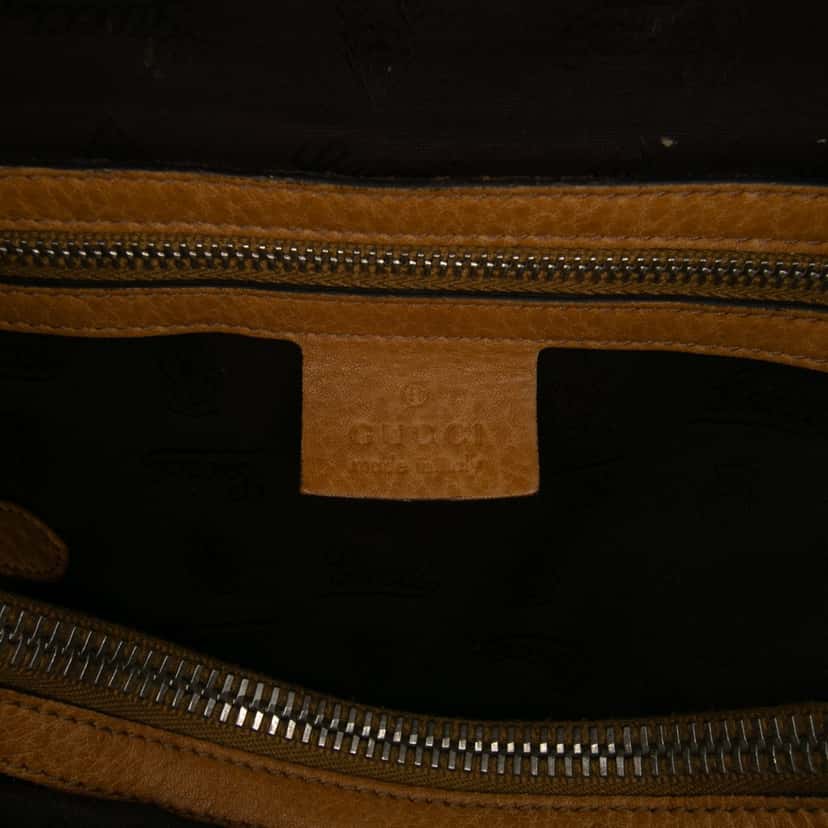 Gucci Medium GG Canvas Bamboo Libeccio Tote Brown Canvas Fair condition - Box View