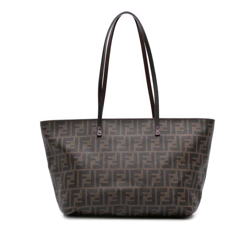 Fendi Small Zucca Spalmati Roll Tote Brown Canvas Good condition - Front View