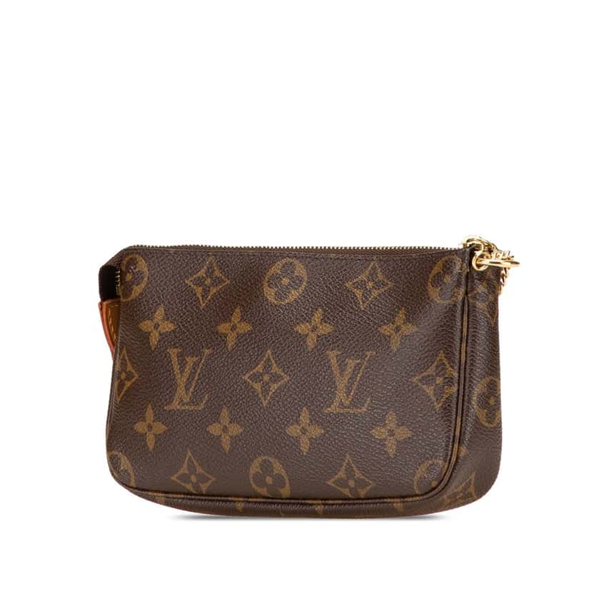 Louis Vuitton Monogram Mini Pochette Accessoires Brown Canvas Good condition - Back View