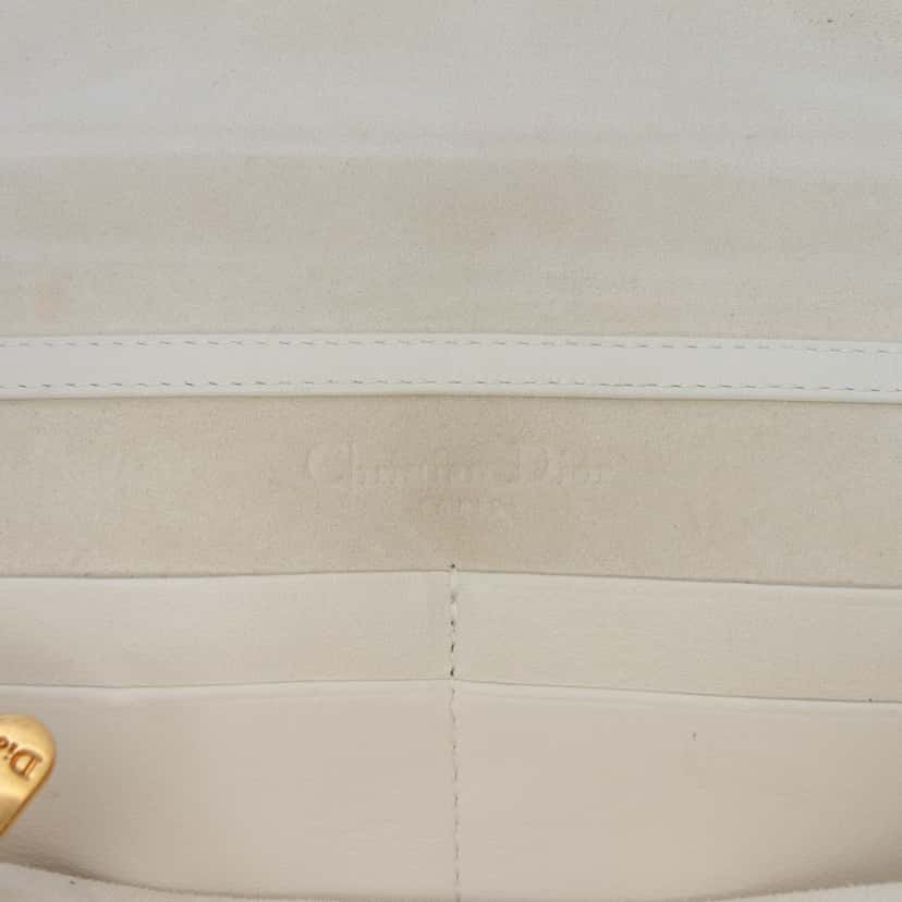 Dior Studded Calfskin Cannage Lady Dior Wallet on Chain White Leather Good condition - Box View
