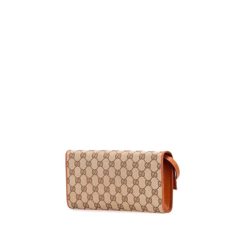 Gucci GG Canvas Bamboo Bar Crossbody Brown Canvas Good condition - Back View