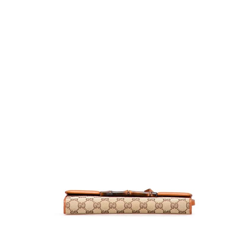 Gucci GG Canvas Bamboo Bar Crossbody Brown Canvas Good condition - Inside View