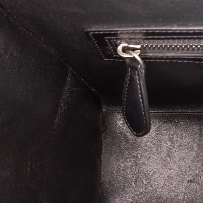 Celine Micro Tricolor Felt Wool and Calfskin Luggage Tote Yellow Wool Good condition - Box View
