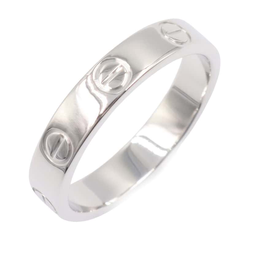 Cartier 18K White Gold Small Love Ring Silver White Gold Good condition - Front View