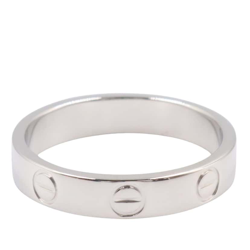 Cartier 18K White Gold Small Love Ring Silver White Gold Good condition - Back View