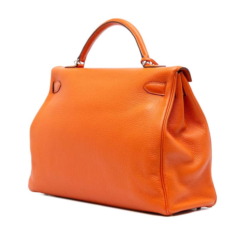 Hermès Togo Kelly II Retourne 40 Orange Leather Good condition - Back View