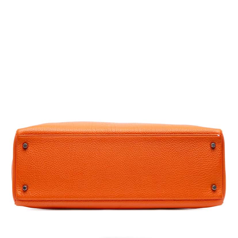 Hermès Togo Kelly II Retourne 40 Orange Leather Good condition - Inside View