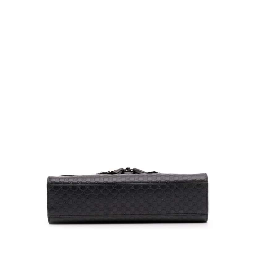 Gucci Medium Microguccissima Emily Shoulder Bag Black Leather Good condition - Inside View