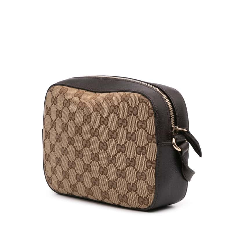 Gucci GG Canvas Webby Bee Camera Bag Brown Canvas Good condition - Back View