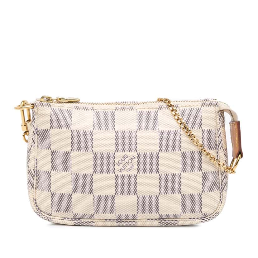 Louis Vuitton Damier Azur Mini Pochette Accessoires White Canvas Good condition - Front View