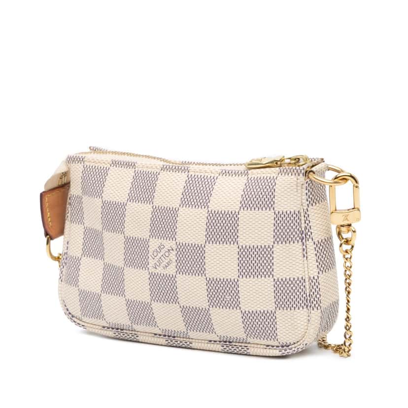 Louis Vuitton Damier Azur Mini Pochette Accessoires White Canvas Good condition - Back View