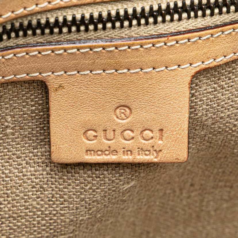 Gucci Woven Leather Bamboo Studded Hobo White Leather Good condition - Box View