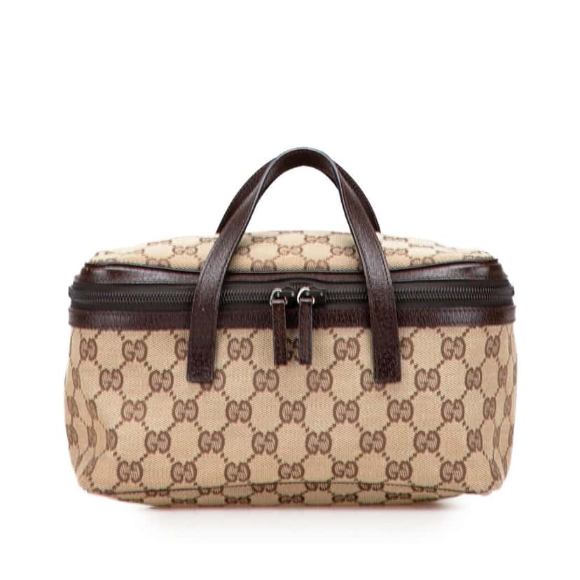 Gucci GG Canvas Vanity Bag Brown Canvas Good condition - Front View