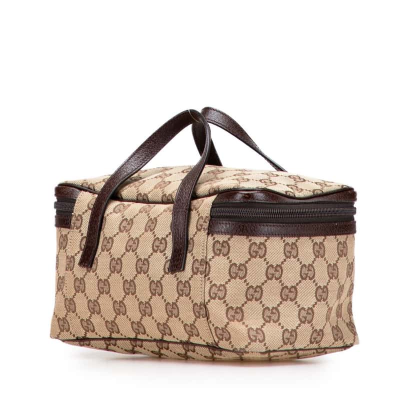 Gucci GG Canvas Vanity Bag Brown Canvas Good condition - Back View