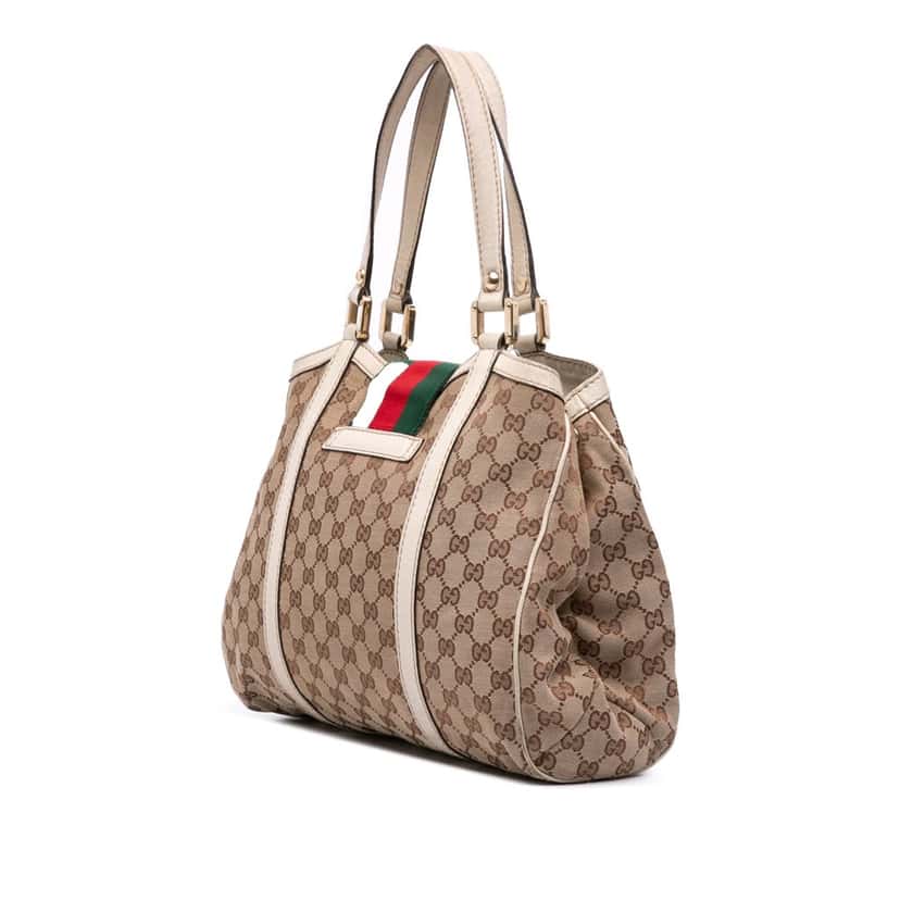 Gucci GG Canvas Web New Ladies Tote Brown Canvas Good condition - Back View