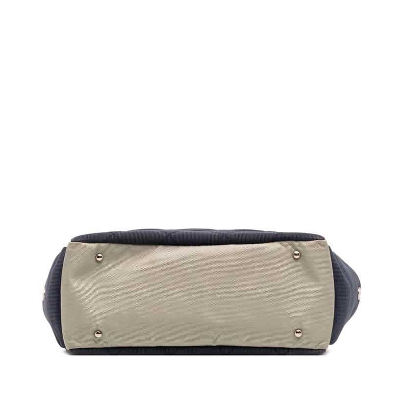 Chanel Large Bicolor Quilted Canvas Paris Biarritz Tote Blue Canvas Good condition - Inside View