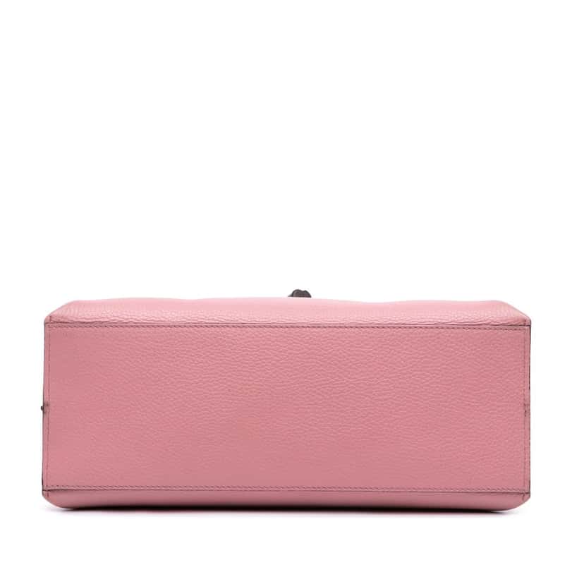 Gucci Medium Leather Bamboo Daily Satchel Pink Leather Good condition - Inside View