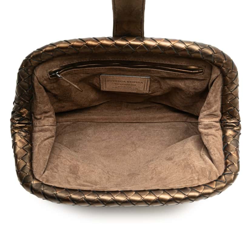 Bottega Veneta Nappa Intrecciato The Lauren 1980 Clutch Brown Leather Good condition - Model View