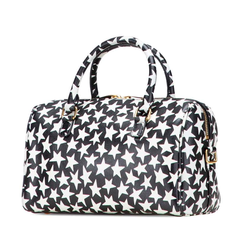 Saint Laurent Baby Star Printed Leather Classic Duffle Satchel Black Leather Good condition - Back View
