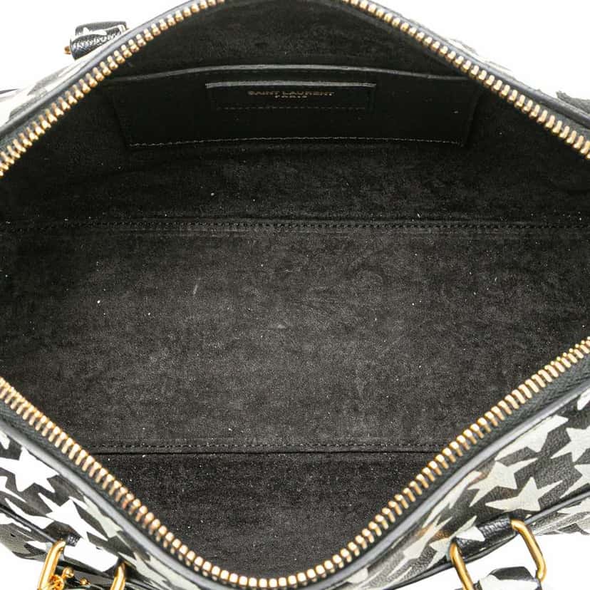 Saint Laurent Baby Star Printed Leather Classic Duffle Satchel Black Leather Good condition - Model View