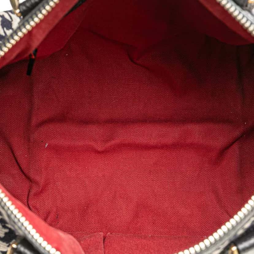 Gucci Cotton Seventies Web Boston Bag Grey Cotton Good condition - Model View
