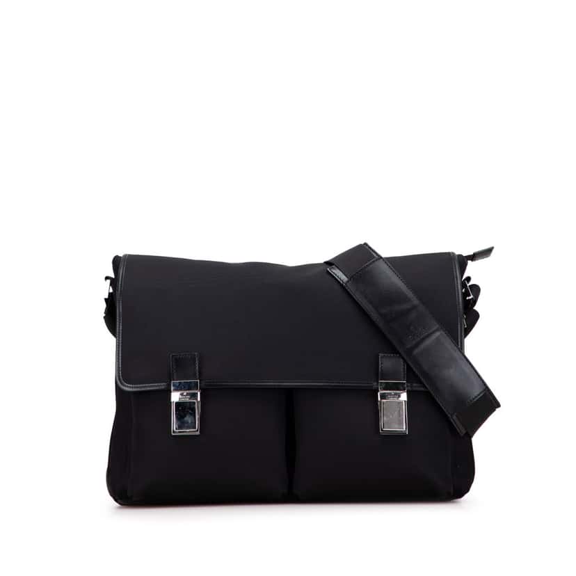 Gucci Canvas Messenger Bag Black Canvas Good condition - Front View