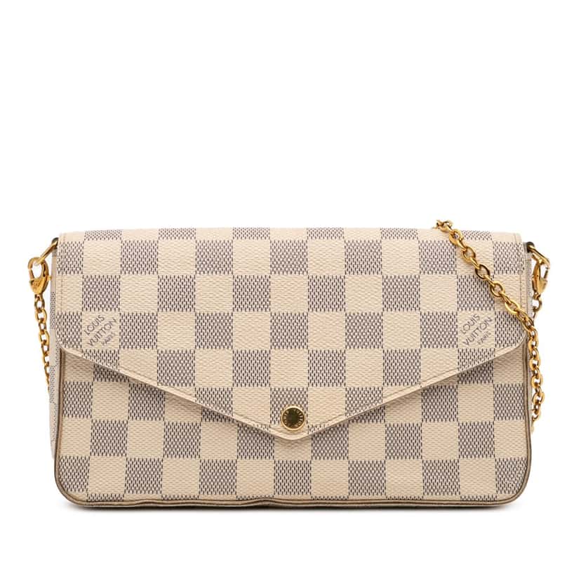 Louis Vuitton Damier Azur Pochette Felicie White Canvas Good condition - Front View