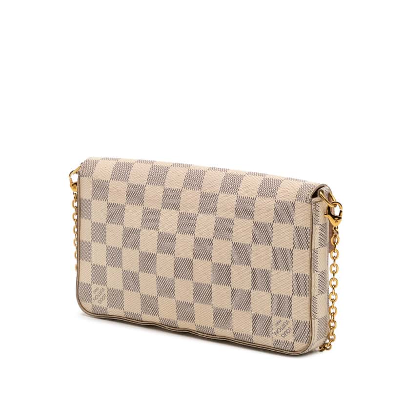Louis Vuitton Damier Azur Pochette Felicie White Canvas Good condition - Back View