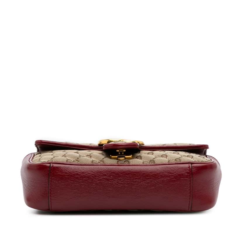 Gucci Mini GG Marmont Matelasse Canvas Flap Crossbody Brown Canvas Good condition - Inside View