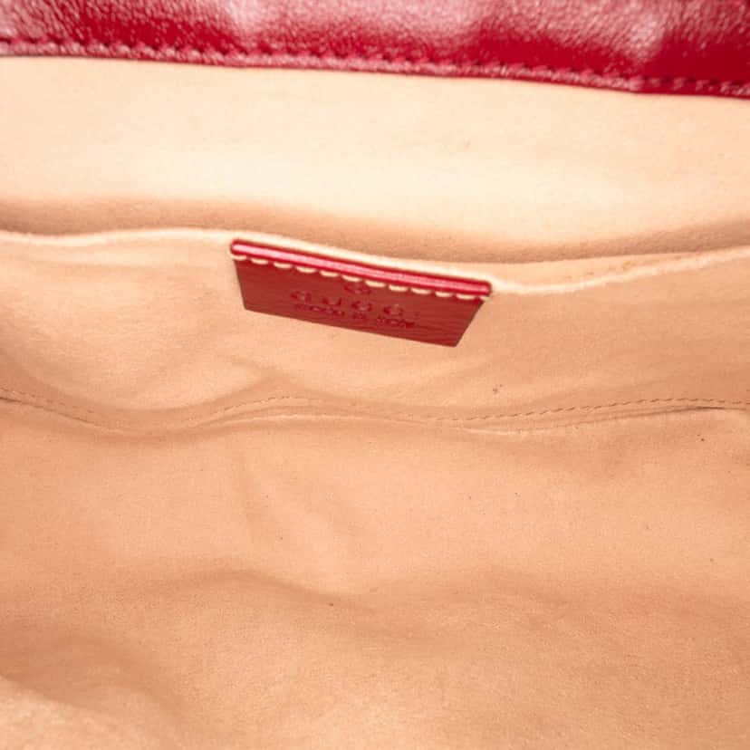 Gucci Mini GG Marmont Matelasse Canvas Flap Crossbody Brown Canvas Good condition - Model View