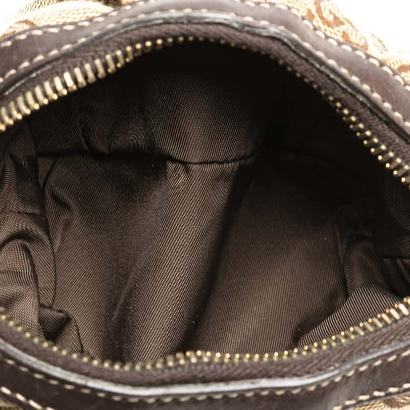 Gucci GG Canvas Bamboo Cosmetic Pouch Brown Canvas Good condition - Model View